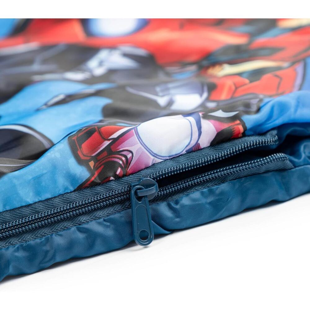 Avengers Battle Formation Kids Sleeping Bag & Drawstring Carrying Bag 54" x 27" - Picture 4 of 9